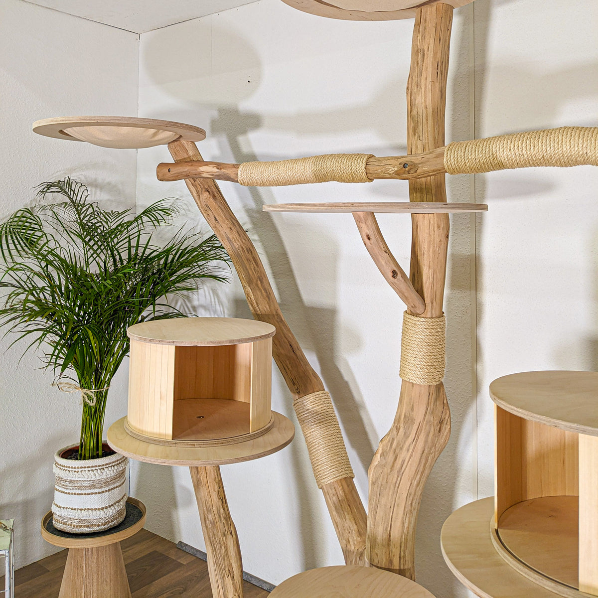 Naturkratzbaum 4497 Kratzbaum Natur Holz Design 210 cm hoch Katzenbaum