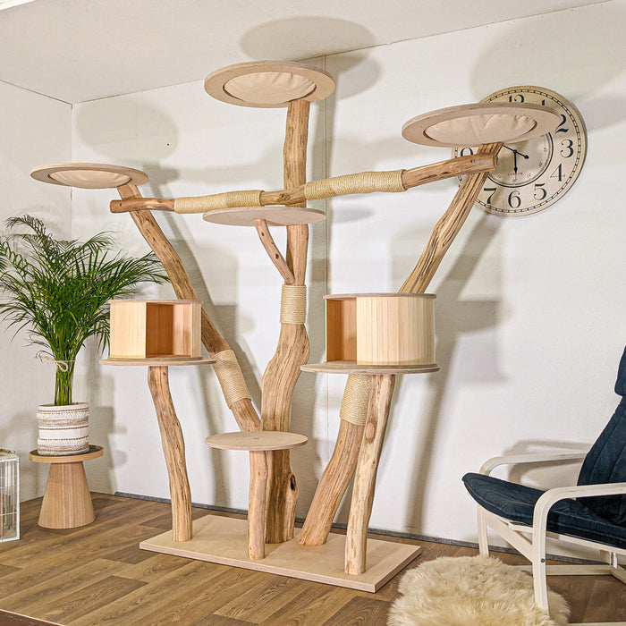 Naturkratzbaum 4497 Kratzbaum Natur Holz Design 210 cm hoch Katzenbaum