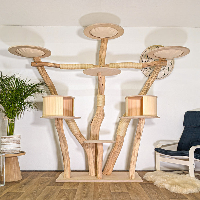 Naturkratzbaum 4497 Kratzbaum Natur Holz Design 210 cm hoch Katzenbaum