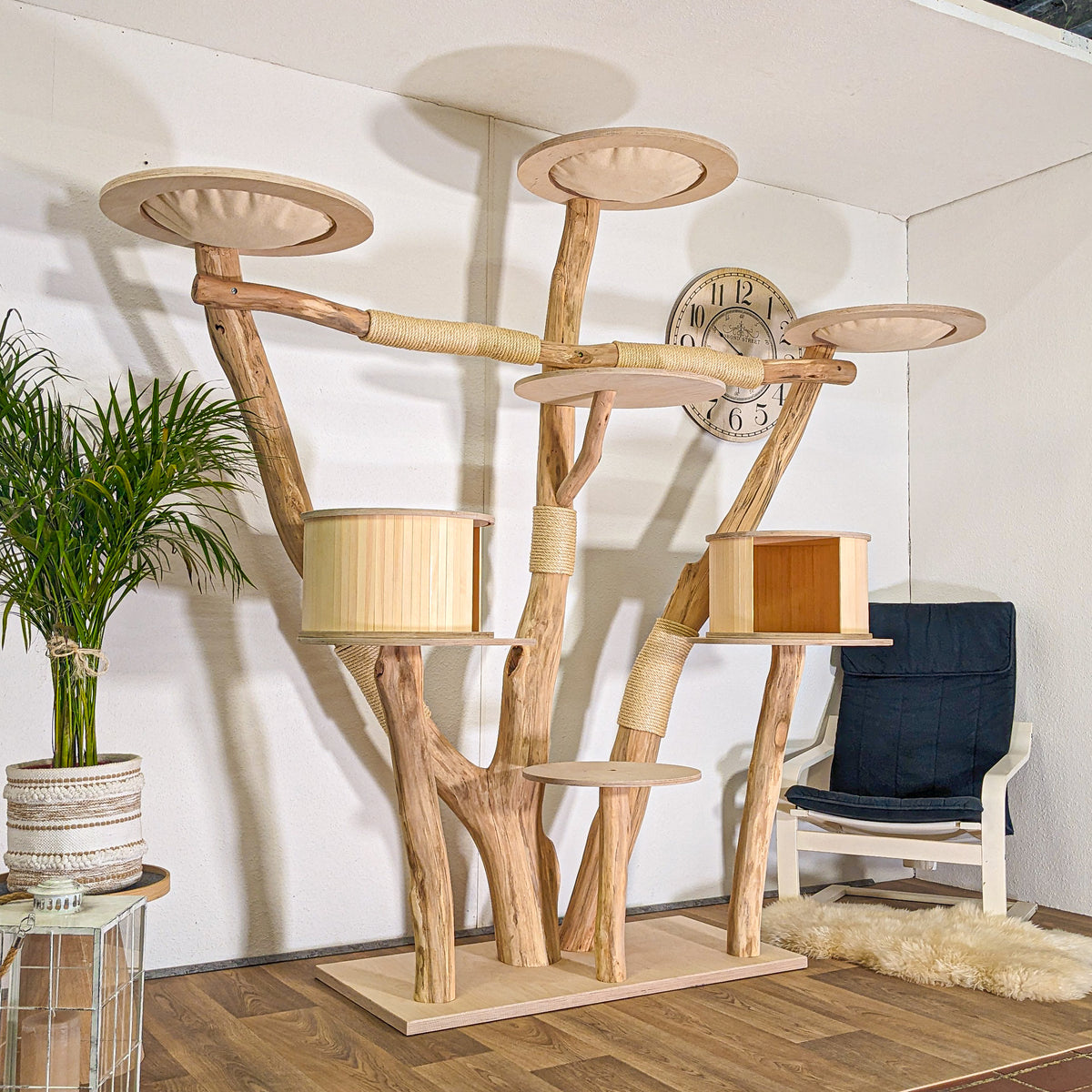 Naturkratzbaum 4497 Kratzbaum Natur Holz Design 210 cm hoch Katzenbaum
