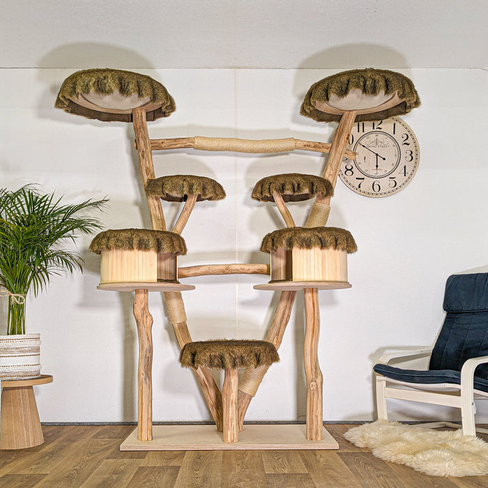 Naturkratzbaum 4499 Kratzbaum Natur Holz Design 205 cm hoch Katzenbaum