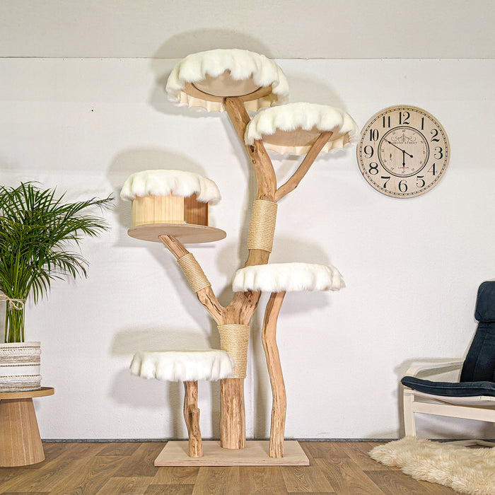 Naturkratzbaum 4500 Kratzbaum Natur Holz Design 208 cm hoch Katzenbaum