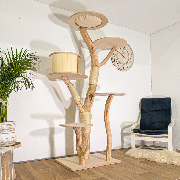 Naturkratzbaum 4500 Kratzbaum Natur Holz Design 208 cm hoch Katzenbaum