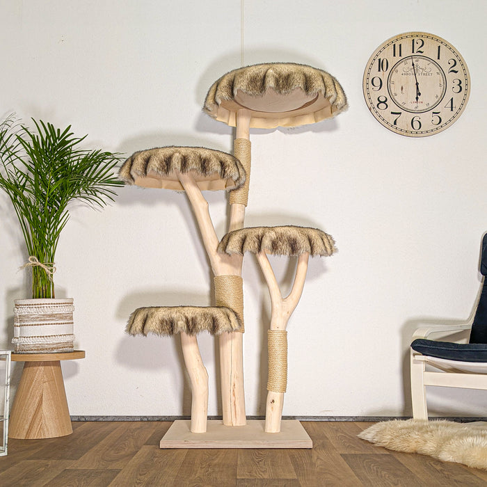 Naturkratzbaum 4502 Kratzbaum Natur Holz Design 165 cm hoch Katzenbaum