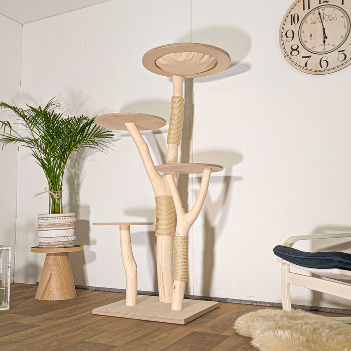 Naturkratzbaum 4502 Kratzbaum Natur Holz Design 165 cm hoch Katzenbaum
