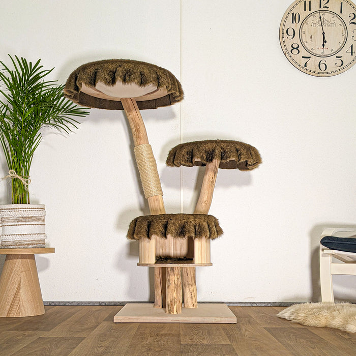 Naturkratzbaum 4503 Kratzbaum Natur Holz Design 135 cm hoch Katzenbaum