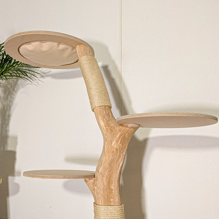 Naturkratzbaum 4504 Kratzbaum Natur Holz Design 123 cm hoch Katzenbaum