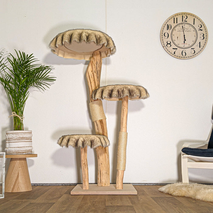 RESERVIERT - Naturkratzbaum 4505 Kratzbaum Natur Holz Design 155 cm hoch Katzenbaum