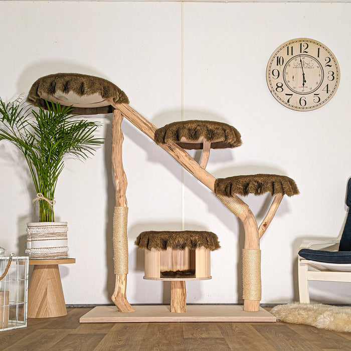 Naturkratzbaum 4507 Kratzbaum Natur Holz Design 157 cm hoch Katzenbaum