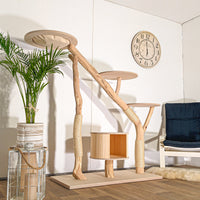 Naturkratzbaum 4507 Kratzbaum Natur Holz Design 157 cm hoch Katzenbaum
