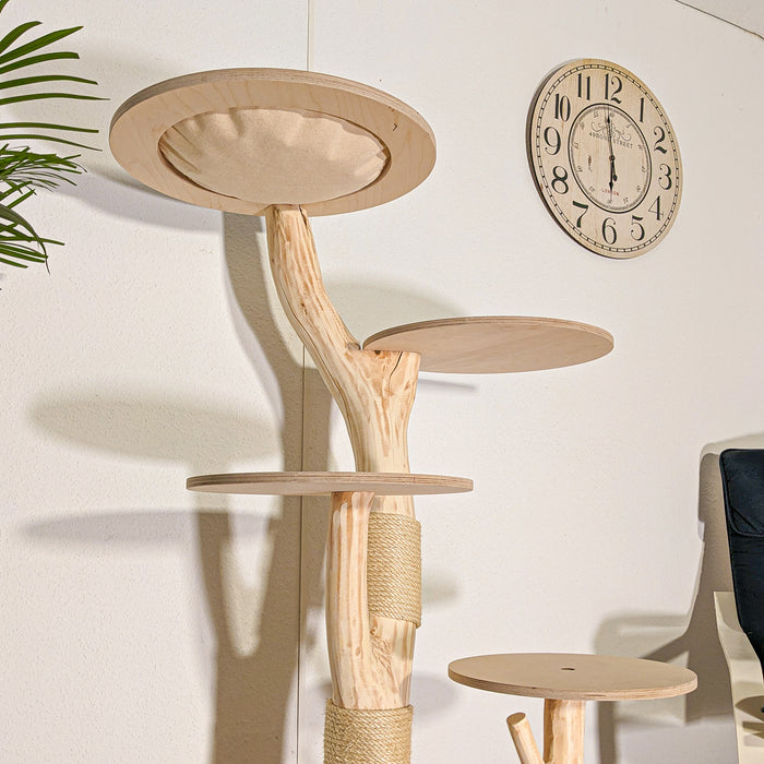 Naturkratzbaum 4509 Kratzbaum Natur Holz Design 144 cm hoch Katzenbaum