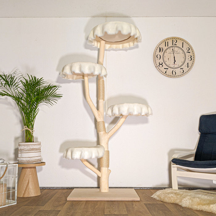 Naturkratzbaum 4511 Kratzbaum Natur Holz Design 200 cm hoch Katzenbaum