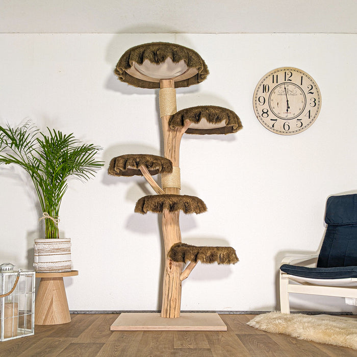 Naturkratzbaum 4513 Kratzbaum Natur Holz Design 190 cm hoch Katzenbaum
