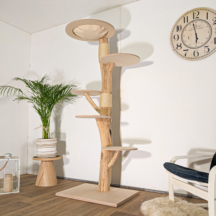 Naturkratzbaum 4513 Kratzbaum Natur Holz Design 190 cm hoch Katzenbaum