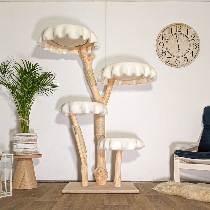 Naturkratzbaum 4514 Kratzbaum Natur Holz Design 170 cm hoch Katzenbaum