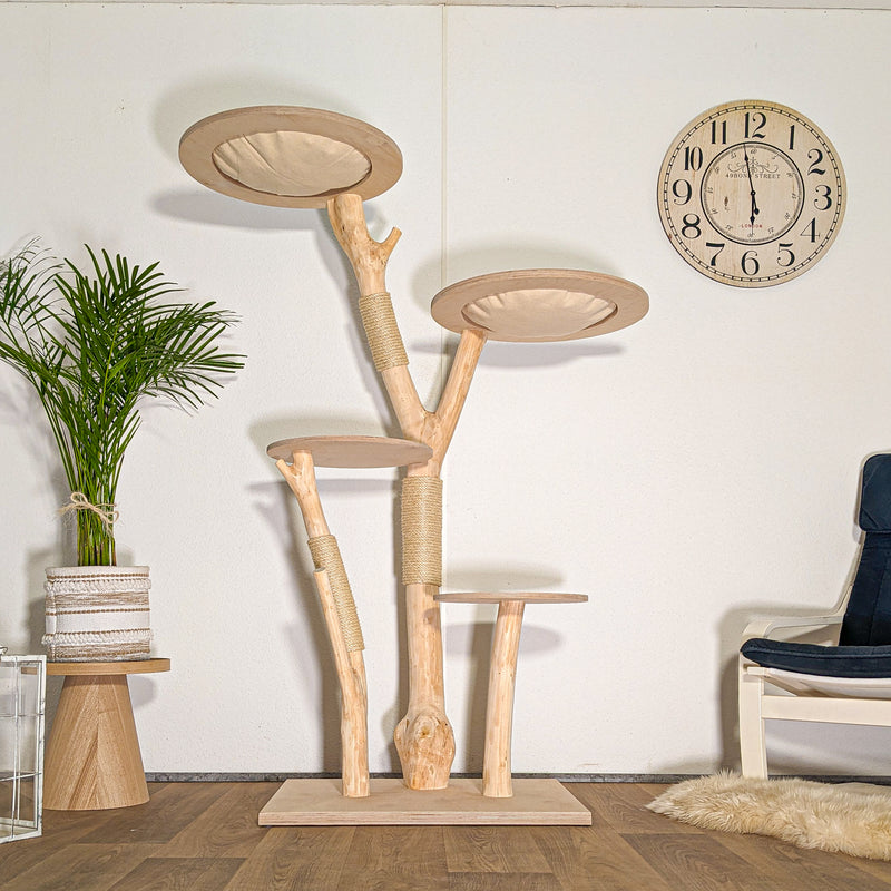 Naturkratzbaum 4514 Kratzbaum Natur Holz Design 170 cm hoch Katzenbaum