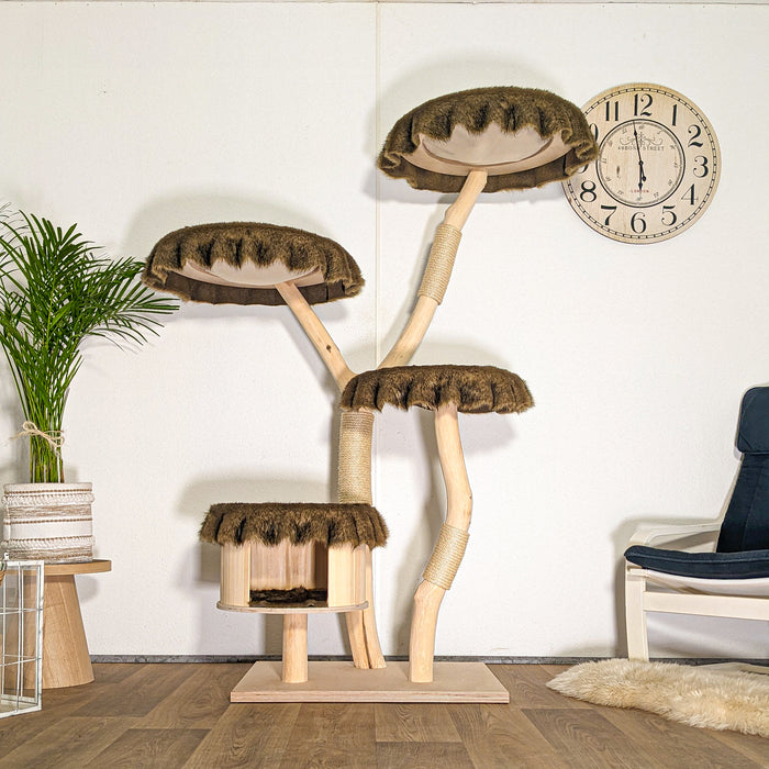 Naturkratzbaum 4517 Kratzbaum Natur Holz Design 175 cm hoch Katzenbaum