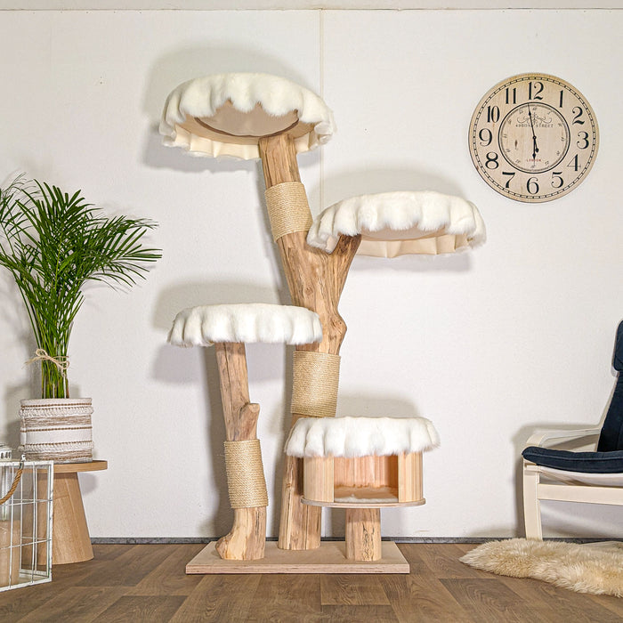 Naturkratzbaum 4518 Kratzbaum Natur Holz Design 175 cm hoch Katzenbaum