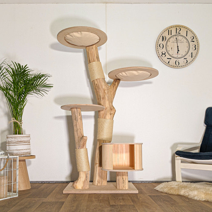 Naturkratzbaum 4518 Kratzbaum Natur Holz Design 175 cm hoch Katzenbaum