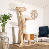 Naturkratzbaum 4518 Kratzbaum Natur Holz Design 175 cm hoch Katzenbaum