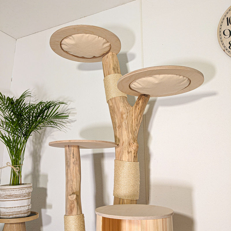 Naturkratzbaum 4518 Kratzbaum Natur Holz Design 175 cm hoch Katzenbaum