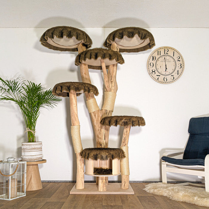 Naturkratzbaum 4520 Kratzbaum Natur Holz Design 205 cm hoch Katzenbaum