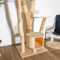 Naturkratzbaum 4520 Kratzbaum Natur Holz Design 205 cm hoch Katzenbaum