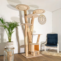 Naturkratzbaum 4520 Kratzbaum Natur Holz Design 205 cm hoch Katzenbaum
