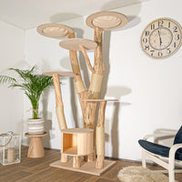 Naturkratzbaum 4520 Kratzbaum Natur Holz Design 205 cm hoch Katzenbaum