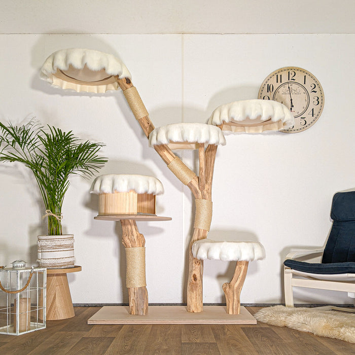 Naturkratzbaum 4521 Kratzbaum Natur Holz Design 195 cm hoch Katzenbaum