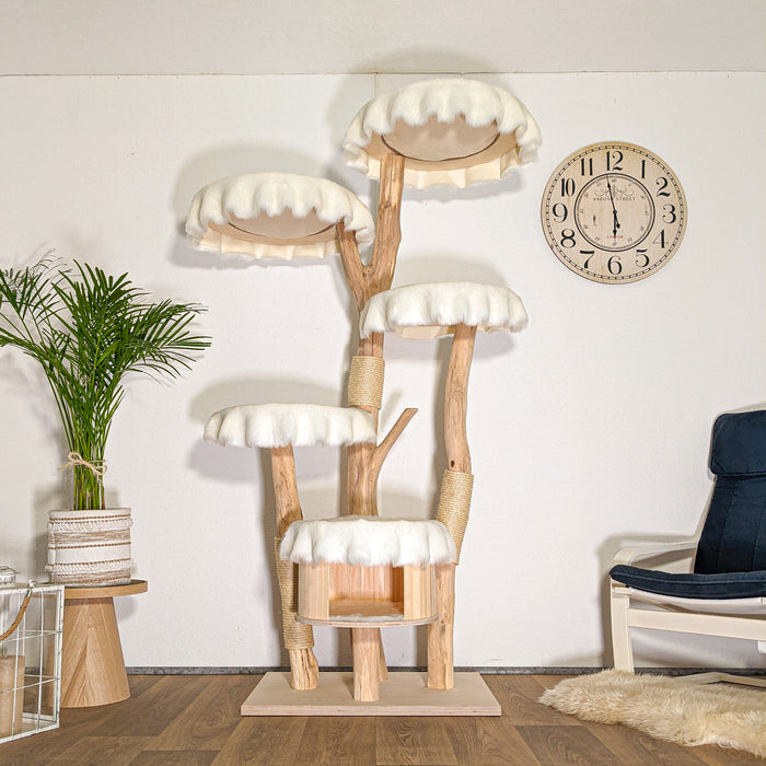 Naturkratzbaum 4524 Kratzbaum Natur Holz Design 195 cm hoch Katzenbaum