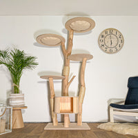 Naturkratzbaum 4524 Kratzbaum Natur Holz Design 195 cm hoch Katzenbaum