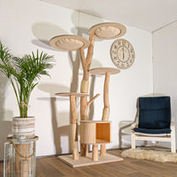 Naturkratzbaum 4524 Kratzbaum Natur Holz Design 195 cm hoch Katzenbaum
