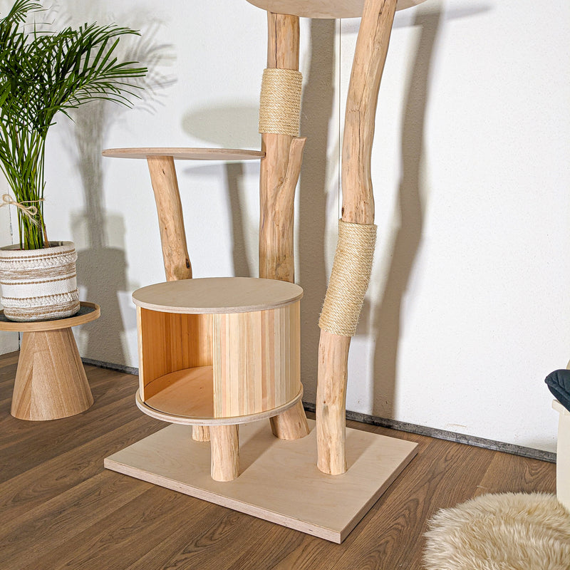 Naturkratzbaum 4524 Kratzbaum Natur Holz Design 195 cm hoch Katzenbaum