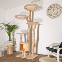 Naturkratzbaum 4524 Kratzbaum Natur Holz Design 195 cm hoch Katzenbaum