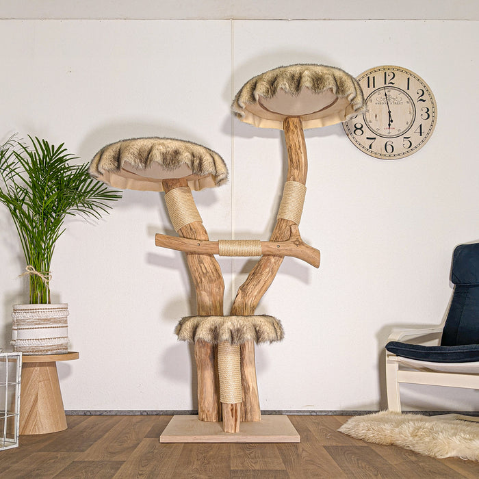 Naturkratzbaum 4525 Kratzbaum Natur Holz Design 173 cm hoch Katzenbaum