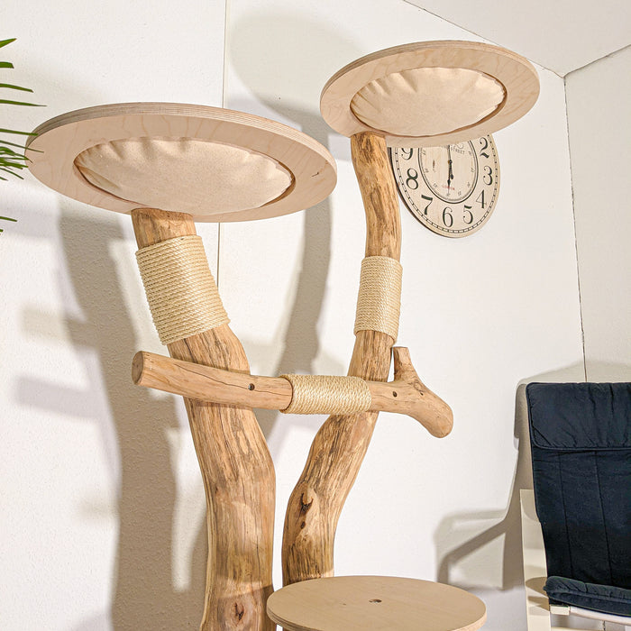 Naturkratzbaum 4525 Kratzbaum Natur Holz Design 173 cm hoch Katzenbaum