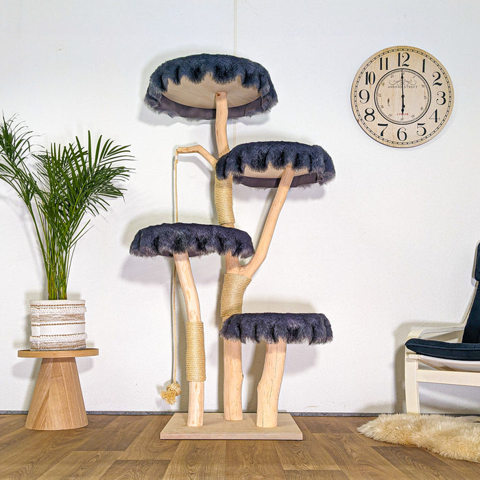 Naturkratzbaum 4527 Kratzbaum Natur Holz Design 175 cm hoch Katzenbaum
