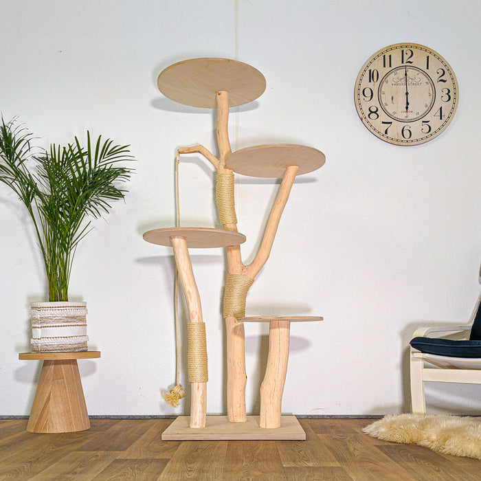 Naturkratzbaum 4527 Kratzbaum Natur Holz Design 175 cm hoch Katzenbaum
