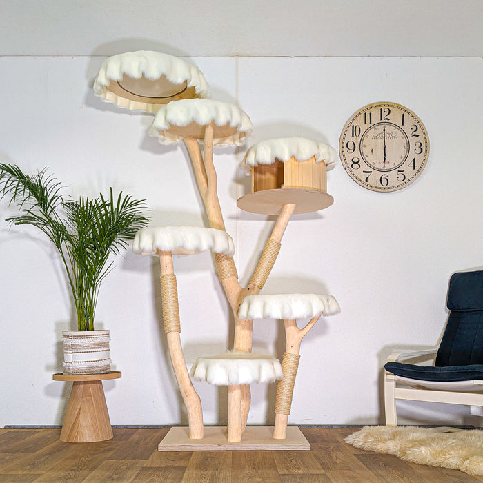 Naturkratzbaum 4528 Kratzbaum Natur Holz Design 215 cm hoch Katzenbaum