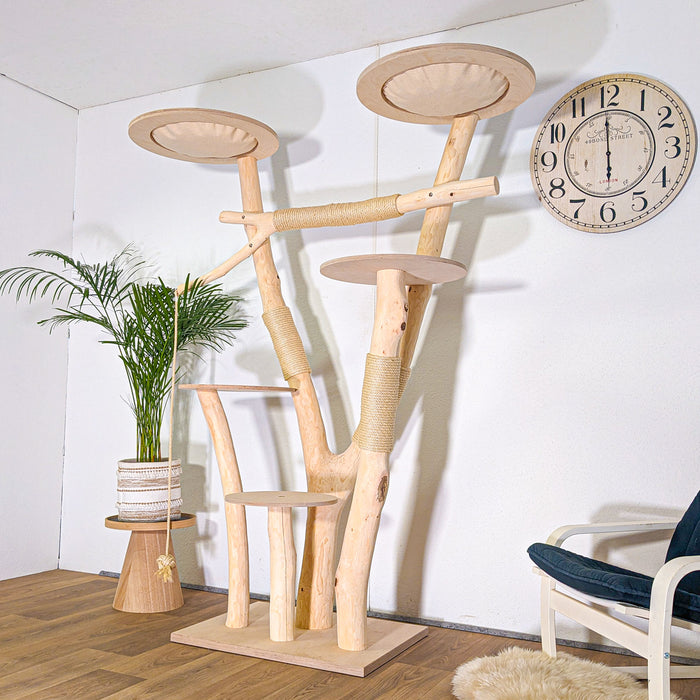 Naturkratzbaum 4531 Kratzbaum Natur Holz Design 190 cm hoch Katzenbaum