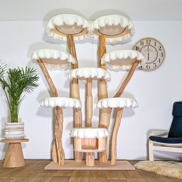 Naturkratzbaum 4545 Kratzbaum Natur Holz Design 200 cm hoch Katzenbaum