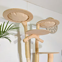 RESERVIERT - Naturkratzbaum 4548 Kratzbaum Natur Holz Design 165 cm hoch Katzenbaum