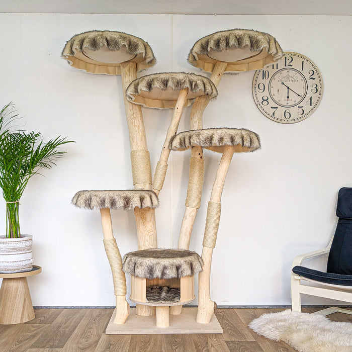 Naturkratzbaum 4559 Kratzbaum Natur Holz Design 203 cm hoch Katzenbaum