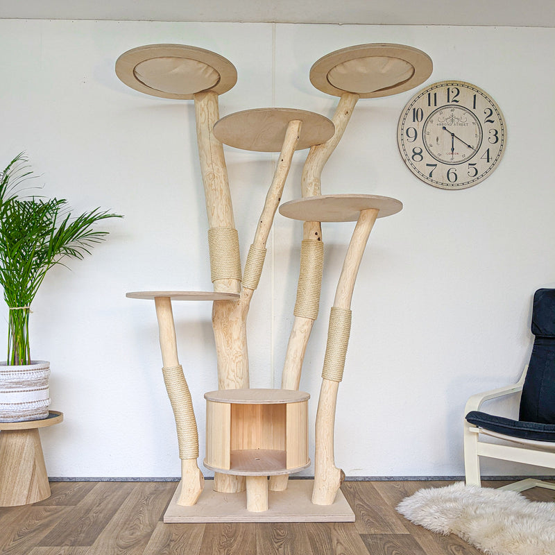 Naturkratzbaum 4559 Kratzbaum Natur Holz Design 203 cm hoch Katzenbaum