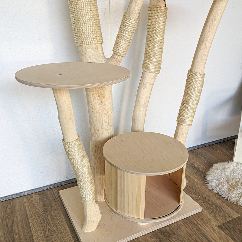 Naturkratzbaum 4559 Kratzbaum Natur Holz Design 203 cm hoch Katzenbaum