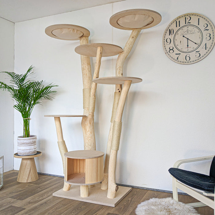 Naturkratzbaum 4559 Kratzbaum Natur Holz Design 203 cm hoch Katzenbaum