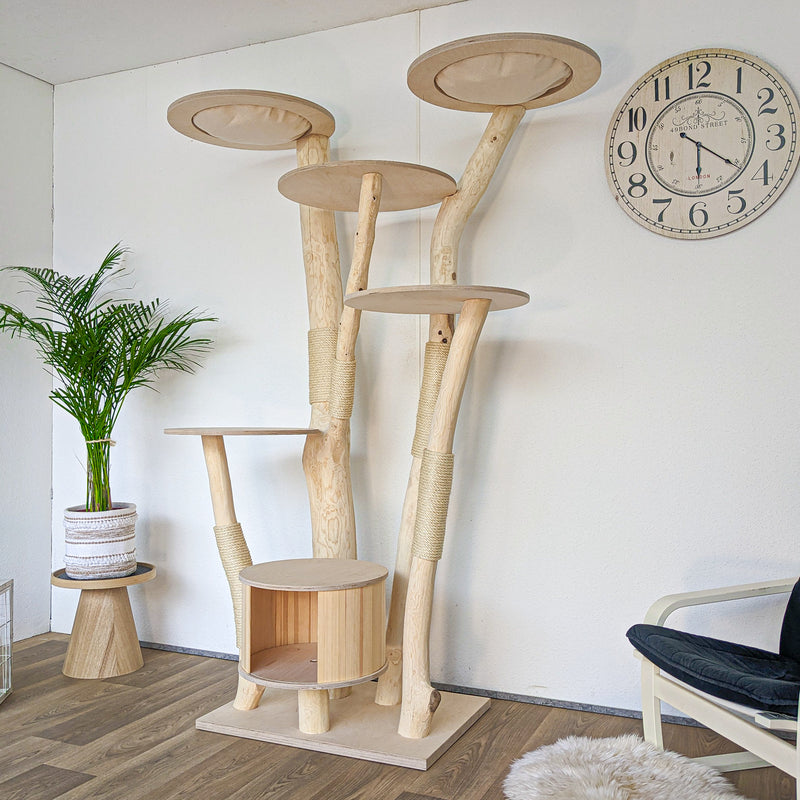 Naturkratzbaum 4559 Kratzbaum Natur Holz Design 203 cm hoch Katzenbaum
