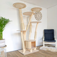 Naturkratzbaum 4559 Kratzbaum Natur Holz Design 203 cm hoch Katzenbaum