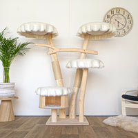Naturkratzbaum 4560 Kratzbaum Natur Holz Design 155 cm hoch Katzenbaum
